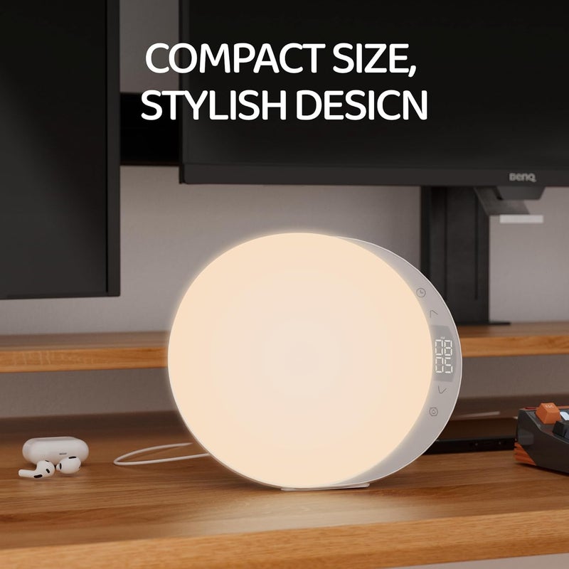 ANTDALIS Sunrise Alarm Clock for Heavy Sleepers Adults, Wake Up Light Dimmable Night Light for Kids Teens Bedroom Home Decor Girls Boys Women Gifts, 20 Color and Touch Control, Snooze, White - Image 5